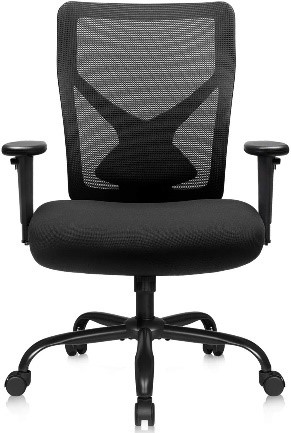 Furmax Big and Tall High Mesh Desk Swivel Conference Adjustable Back and Lumbar Support Ergonomic Computer Home Office Task Chair with Armrest, Black