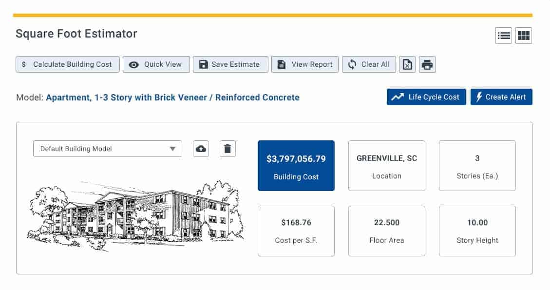 concrete block building cost per square foot