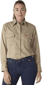 Wrangler Riggs women's flame-resistant long-sleeve snap work shirt