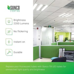 Sunco Lighting LED tubes for offices
