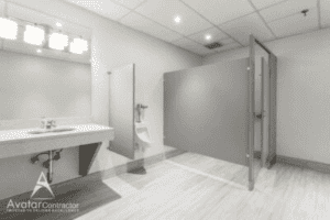 A commercial bathroom remodel by Avatar Contractors