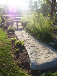 A stamped concrete walkway by Mattingly Concrete